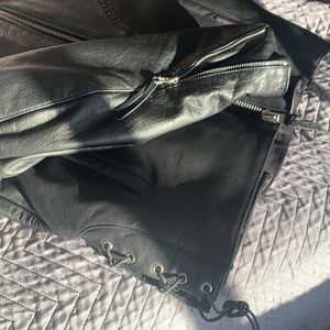 Interstate leather motorcycle jacket.